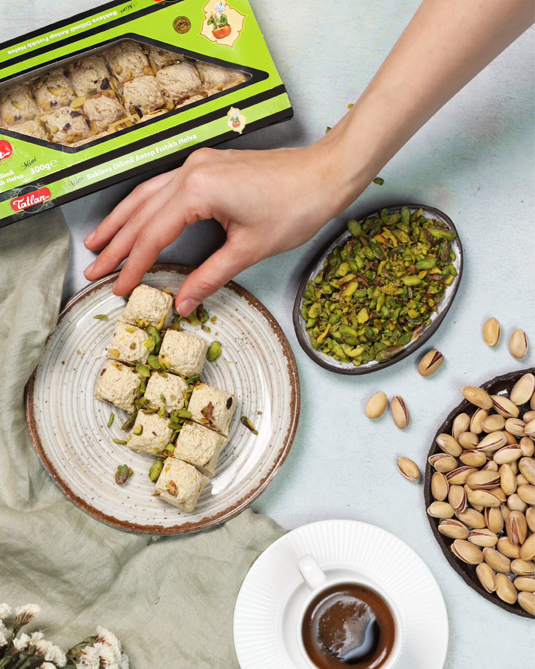 Tatlan - Antep Fıstıklı Baklava Dilimli Helva (300g) - Görsel 2